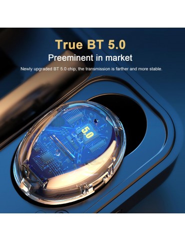 F9 True Wireless Stereo Earbuds In-Ear BT Earphones with Stereo Sound 9D Noise Reduction Waterproof Sport Earbuds with LED-Digital Display Touch-Control Headphone HD Call Earbuds with MIC Compatible with iOS Android Windows Black